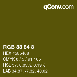 カラーコード: RGB 88 84 8 | qconv.com