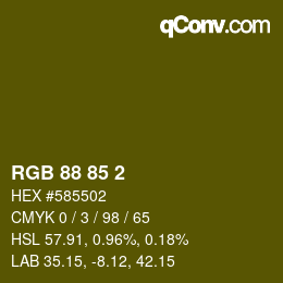 カラーコード: RGB 88 85 2 | qconv.com