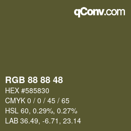 カラーコード: RGB 88 88 48 | qconv.com