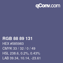 Farbcode: RGB 88 89 131 | qconv.com