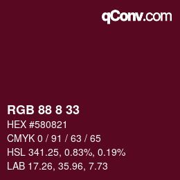 Color code: RGB 88 8 33 | qconv.com