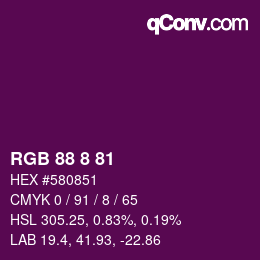 カラーコード: RGB 88 8 81 | qconv.com