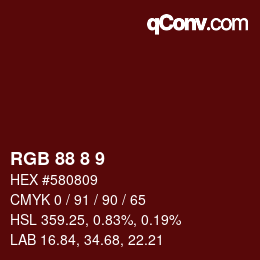カラーコード: RGB 88 8 9 | qconv.com
