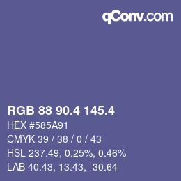 カラーコード: RGB 88 90.4 145.4 | qconv.com