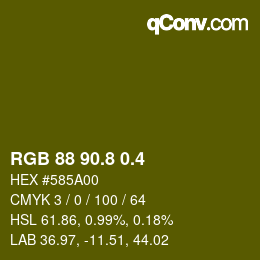カラーコード: RGB 88 90.8 0.4 | qconv.com
