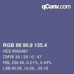 カラーコード: RGB 88 90.8 135.4 | qconv.com