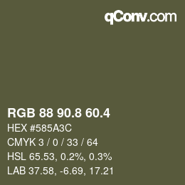 カラーコード: RGB 88 90.8 60.4 | qconv.com