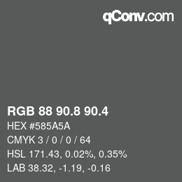 カラーコード: RGB 88 90.8 90.4 | qconv.com