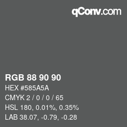 カラーコード: RGB 88 90 90 | qconv.com