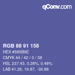 Color code: RGB 88 91 158 | qconv.com