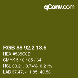 カラーコード: RGB 88 92.2 13.6 | qconv.com