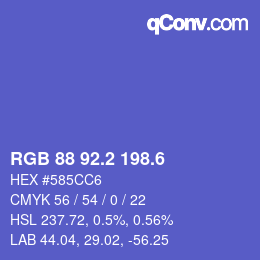 カラーコード: RGB 88 92.2 198.6 | qconv.com