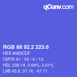カラーコード: RGB 88 92.2 223.6 | qconv.com