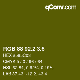 カラーコード: RGB 88 92.2 3.6 | qconv.com