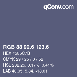 カラーコード: RGB 88 92.6 123.6 | qconv.com