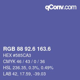 カラーコード: RGB 88 92.6 163.6 | qconv.com
