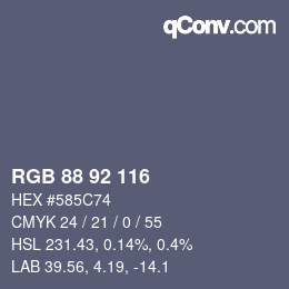 颜色代码: RGB 88 92 116 | qconv.com