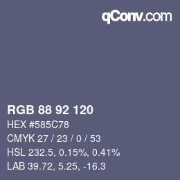 カラーコード: RGB 88 92 120 | qconv.com