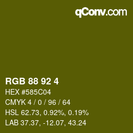 カラーコード: RGB 88 92 4 | qconv.com