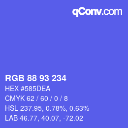 Color code: RGB 88 93 234 | qconv.com