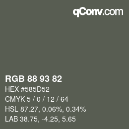 Code couleur: RGB 88 93 82 | qconv.com