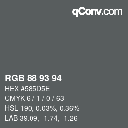 Código de color: RGB 88 93 94 | qconv.com