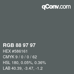 Code couleur: RGB 88 97 97 | qconv.com