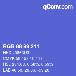 カラーコード: RGB 88 99 211 | qconv.com