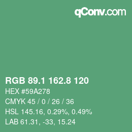 Color code: RGB 89.1 162.8 120 | qconv.com