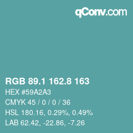 Color code: RGB 89.1 162.8 163 | qconv.com