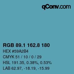 カラーコード: RGB 89.1 162.8 180 | qconv.com