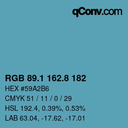 Color code: RGB 89.1 162.8 182 | qconv.com