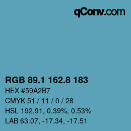 Color code: RGB 89.1 162.8 183 | qconv.com