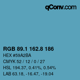 カラーコード: RGB 89.1 162.8 186 | qconv.com