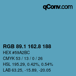 カラーコード: RGB 89.1 162.8 188 | qconv.com