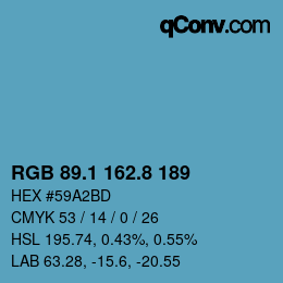 カラーコード: RGB 89.1 162.8 189 | qconv.com