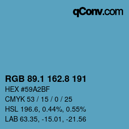 カラーコード: RGB 89.1 162.8 191 | qconv.com