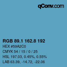 Color code: RGB 89.1 162.8 192 | qconv.com