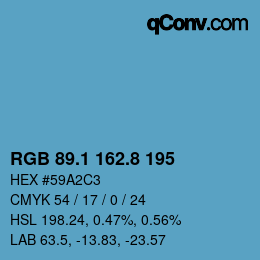 Color code: RGB 89.1 162.8 195 | qconv.com