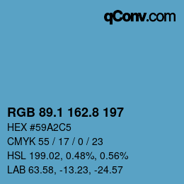Color code: RGB 89.1 162.8 197 | qconv.com