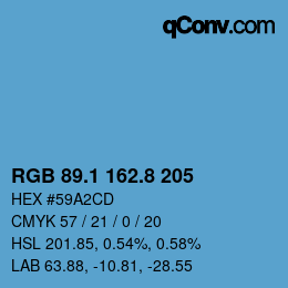 カラーコード: RGB 89.1 162.8 205 | qconv.com