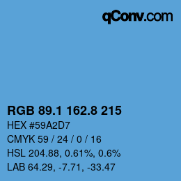 Color code: RGB 89.1 162.8 215 | qconv.com