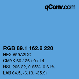 Color code: RGB 89.1 162.8 220 | qconv.com