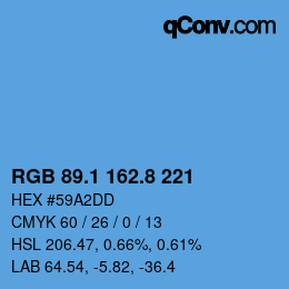 Color code: RGB 89.1 162.8 221 | qconv.com