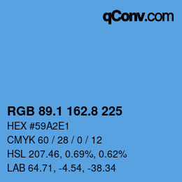 Color code: RGB 89.1 162.8 225 | qconv.com