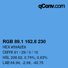 Color code: RGB 89.1 162.8 230 | qconv.com