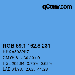 Color code: RGB 89.1 162.8 231 | qconv.com