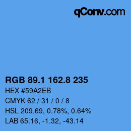 Color code: RGB 89.1 162.8 235 | qconv.com