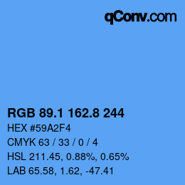 Color code: RGB 89.1 162.8 244 | qconv.com
