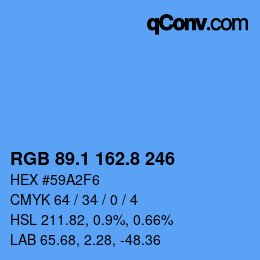 Color code: RGB 89.1 162.8 246 | qconv.com